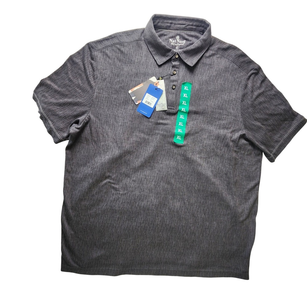 NEW Nat Nast Luxury Originals Polo Shirt Mens XL Black Modal Blend Modern NWT